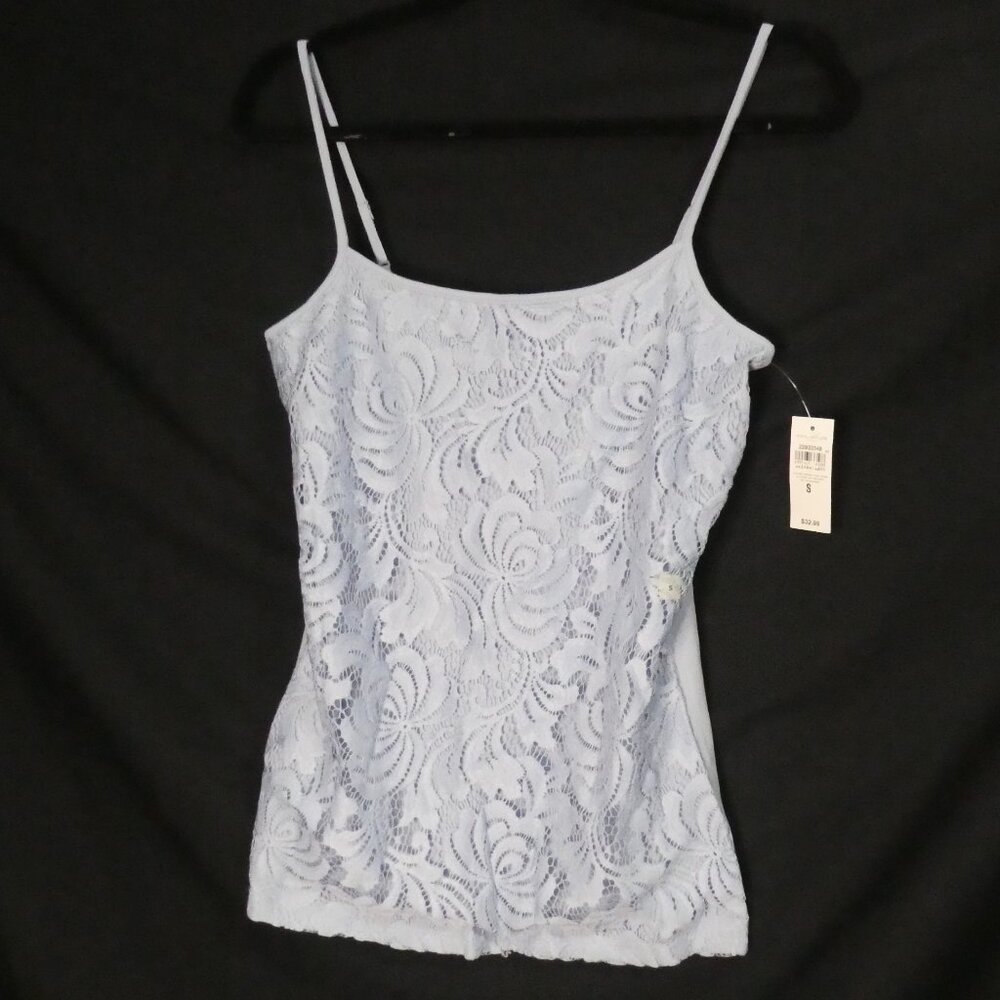 ANN TAYLOR FACTORY Blue Floral Lace Camisole Tank Top - Small - NWT
